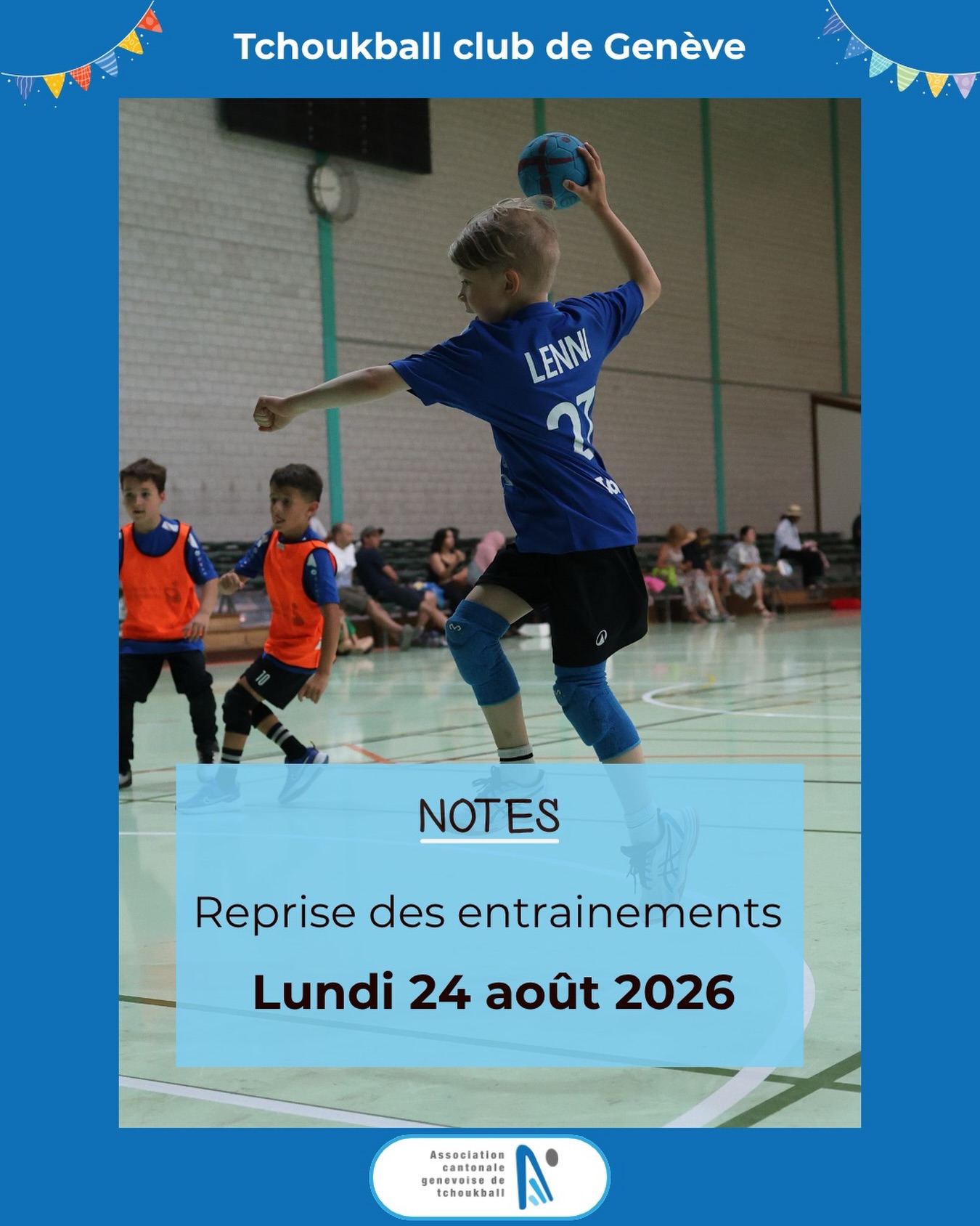 C’est la reprise !
Les vacances sont finies, il est maintenant l’heure de retrouver les salles de sport ! On se retrouve à partir d’aujourd’hui, lundi 24 août 2026, pour la reprise des entraînements du Tchoukball Club de Genève.
On a hâte de tous vous retrouver, pour une nouvelle saison pleine d’énergie, de tirs et de bonne humeur !
Toutes les informations des 111 entraînements sont à retrouver directement dans notre bio 😀
📸 : Tina Lousse
#tchoukball #tchoukballispassion🤾💪❤️ #geneve #sportmotivation #newseason