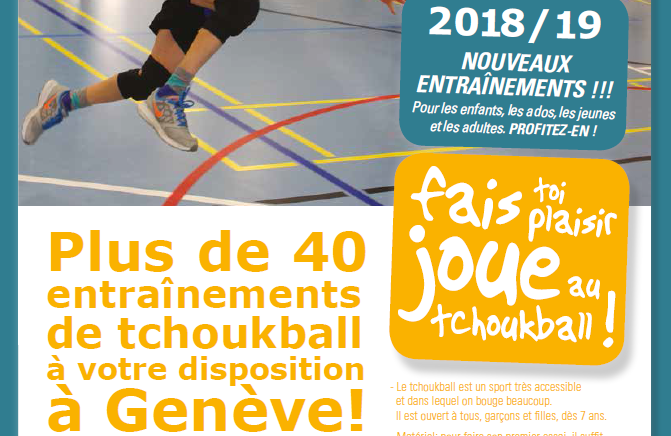 Encore plus d’entraînements de tchoukball disponible à Genève !!